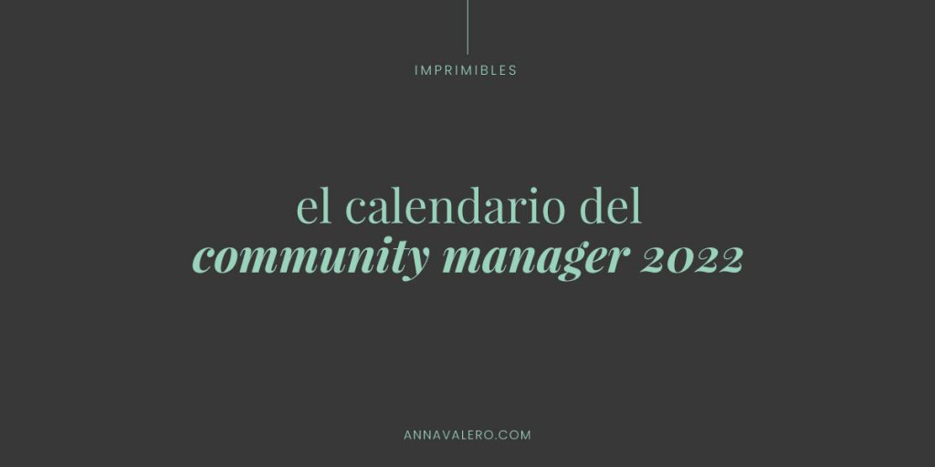 calendario del community manager 2022
