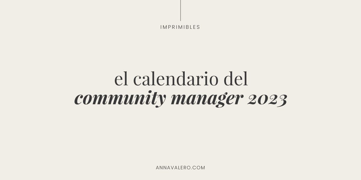 calendario del communnity manager 2023