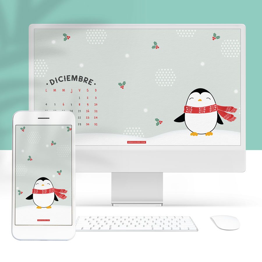 fondo de pantalla navidad pinguino